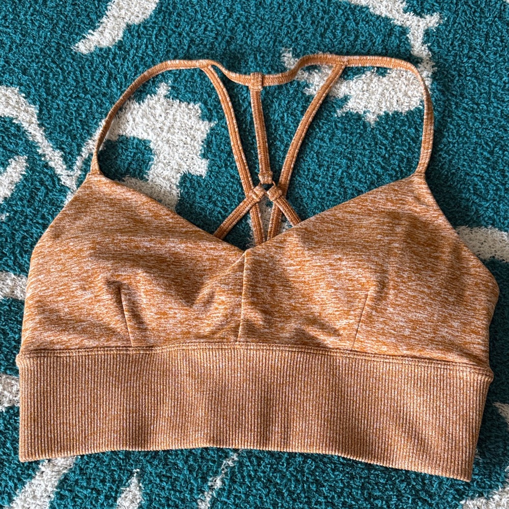 ALO Yoga Heathered Tan Sports Bra